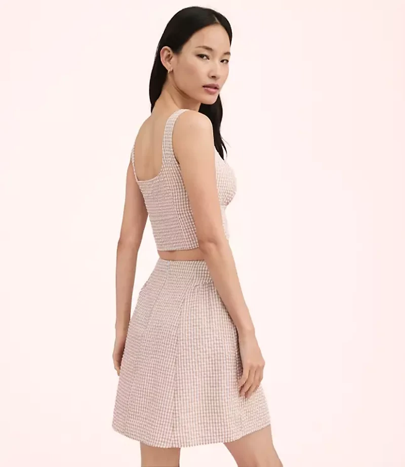 Lately Striped Seersucker Cropped Top