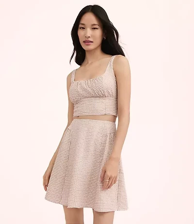 Lately Striped Seersucker Cropped Top