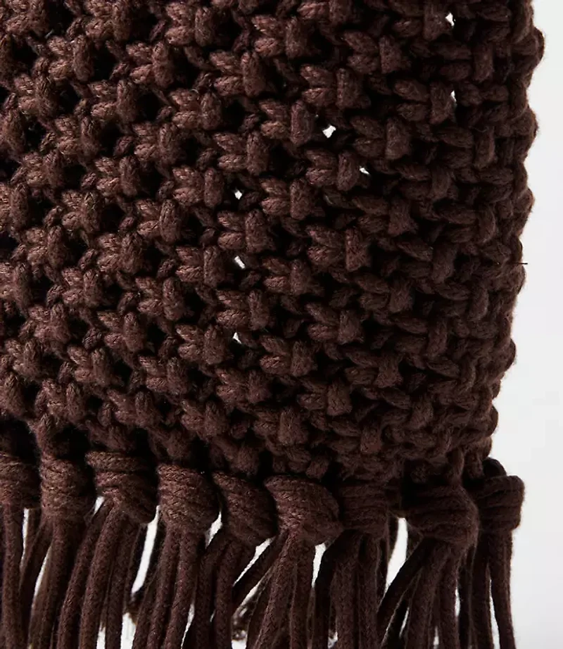 Metallic Fringe Macrame Bag