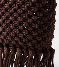 Metallic Fringe Macrame Bag