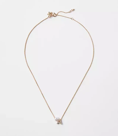 Pearlized Pave Initial Necklace