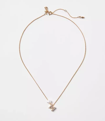 Pearlized Pave Initial Necklace
