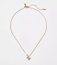 Pearlized Pave Initial Necklace