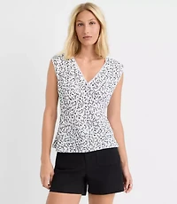 Floral Lace Trim Cap Sleeve Top