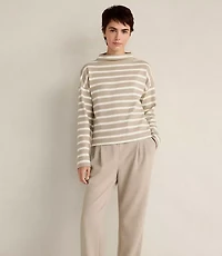 Haven Well Within Organic Cotton Funnel Neck Striped Pullover