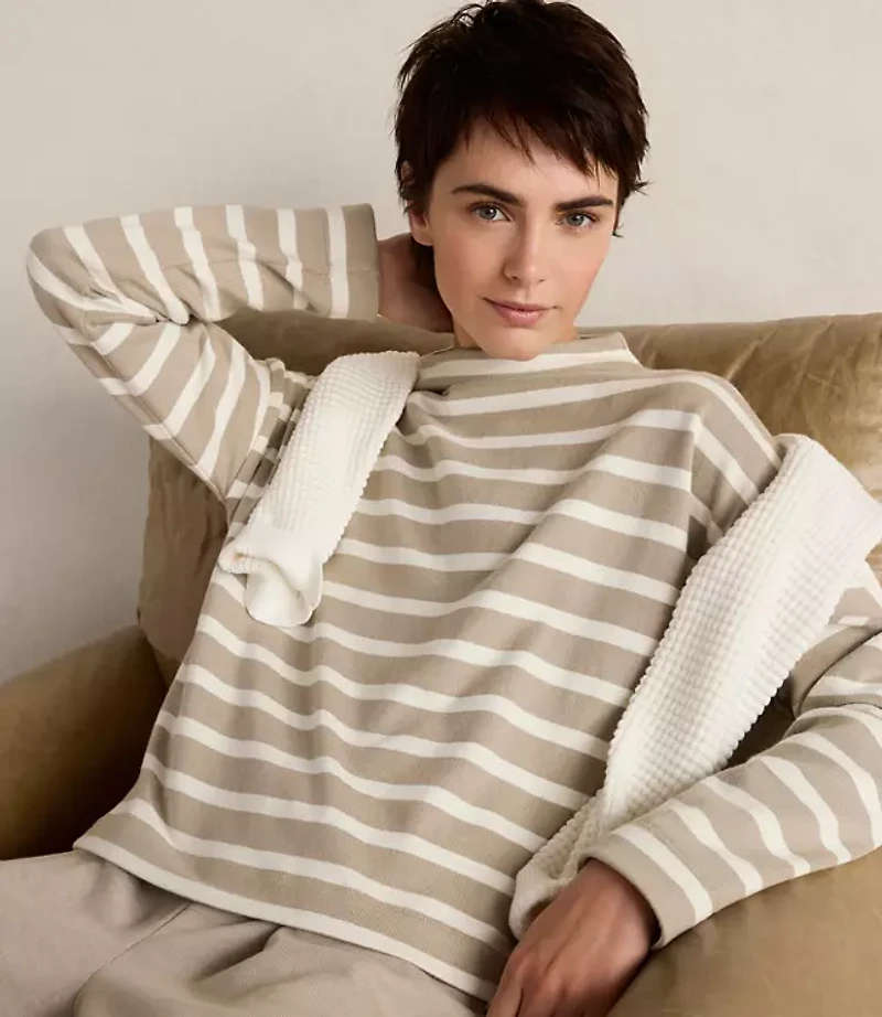 Haven Well Within Organic Cotton Funnel Neck Striped Pullover