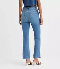 Rivete High Rise Kick Crop Jeans Shadow Blue Wash