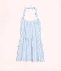 Lately Striped Mini Halter Dress