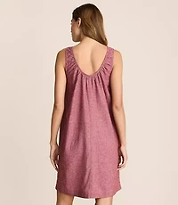 Petite Lou & Grey Linen Cotton Scoop Neck Mini Pocket Dress
