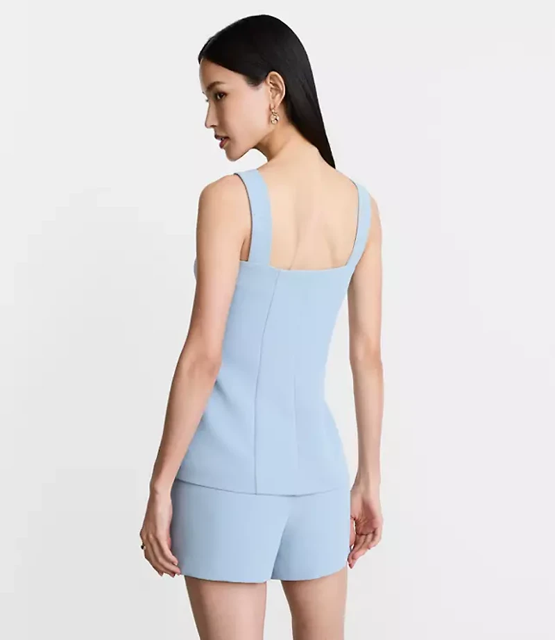 LOFT Versa Crepe Drape Button Bustier Top