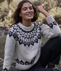 Haven Well Within Organic Cotton Blend Fair Isle Juneau Crewneck Sweater
