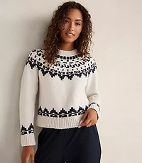 Haven Well Within Organic Cotton Blend Fair Isle Juneau Crewneck Sweater