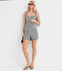 Petite Darted Side Zip Shorts Gingham