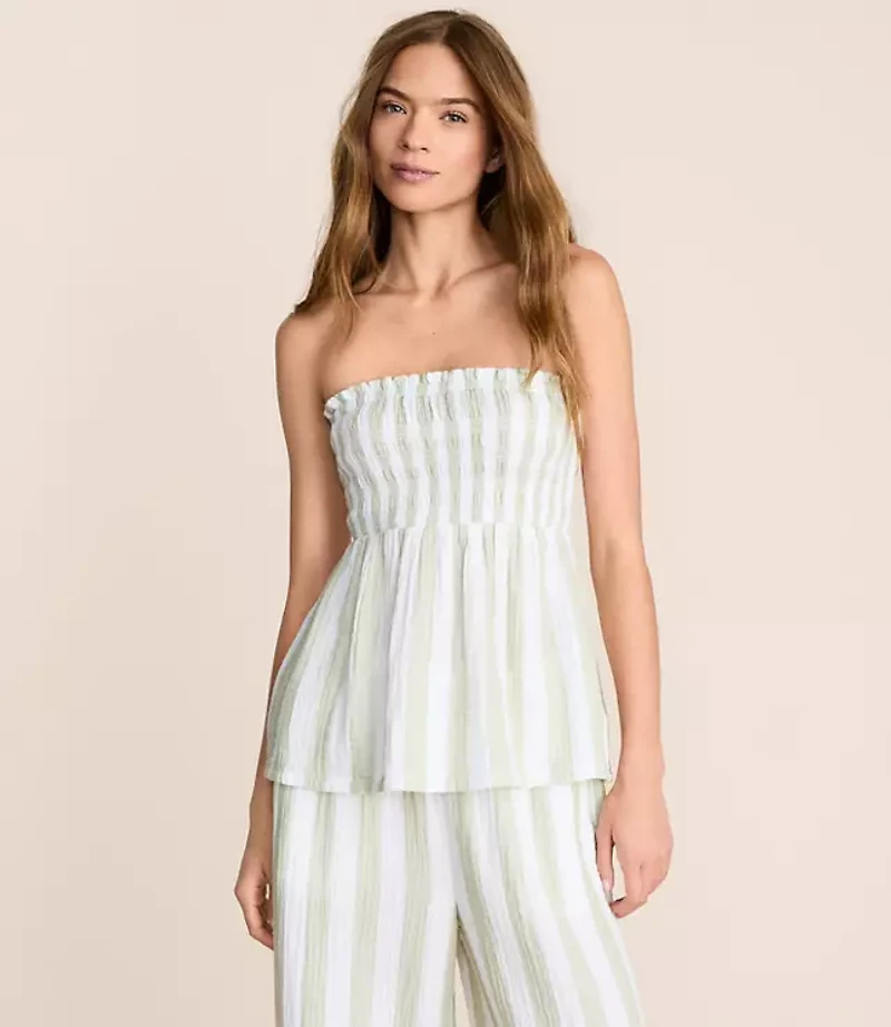 Petite Lou & Grey Striped Triple Cloth Babydoll Top