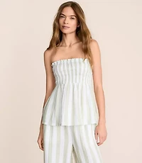 Petite Lou & Grey Striped Triple Cloth Babydoll Top