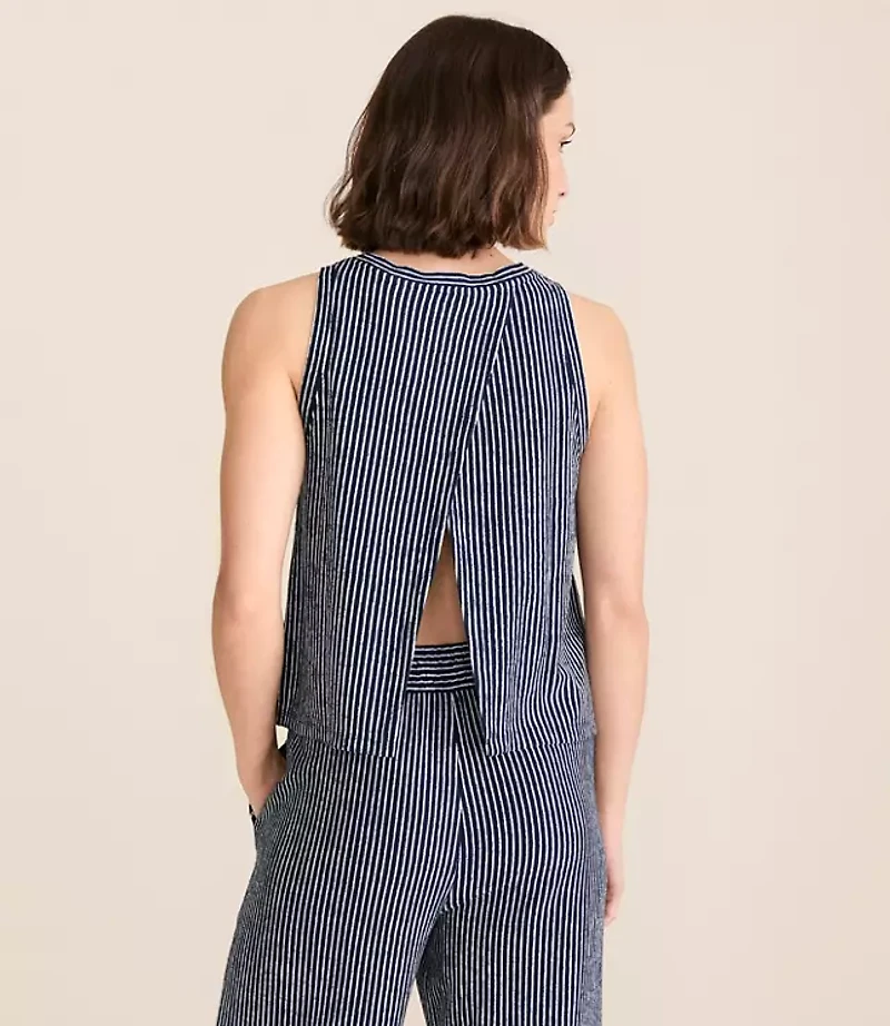 Petite Lou & Grey Striped Open Back Tank Top