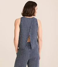 Petite Lou & Grey Striped Open Back Tank Top