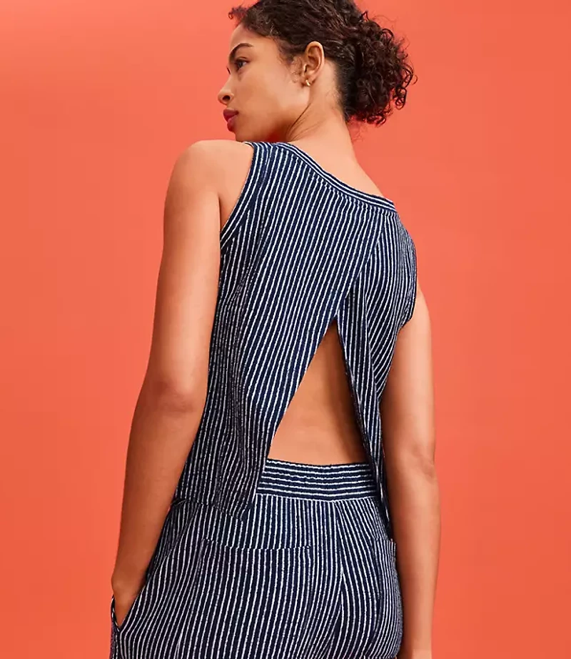 Petite Lou & Grey Striped Open Back Tank Top