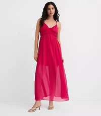 Petite Smocked Strappy Maxi Pocket Dress