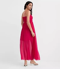 Petite Smocked Strappy Maxi Pocket Dress