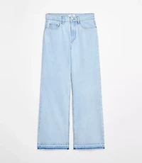 Rivete Unpicked High Rise Wide Leg Jeans in Wave Wash