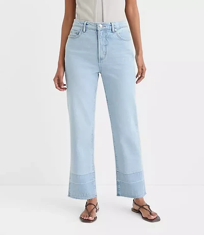 Rivete Curvy Unpicked High Rise Straight Jeans Wave Wash