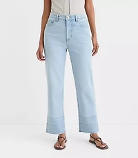 Rivete Curvy Unpicked High Rise Straight Jeans Wave Wash