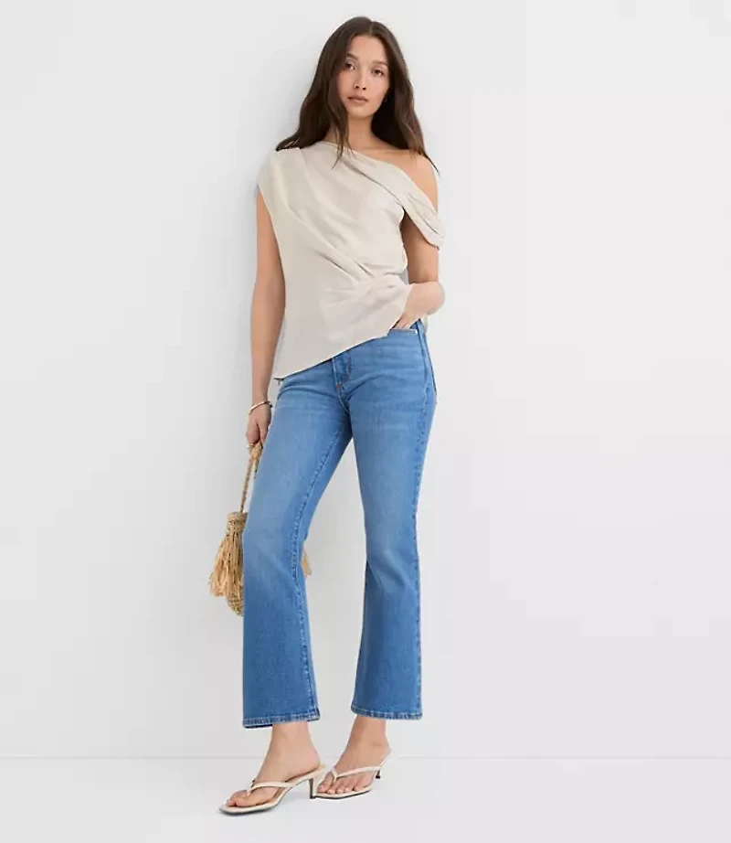 Petite Gathered One Shoulder Top
