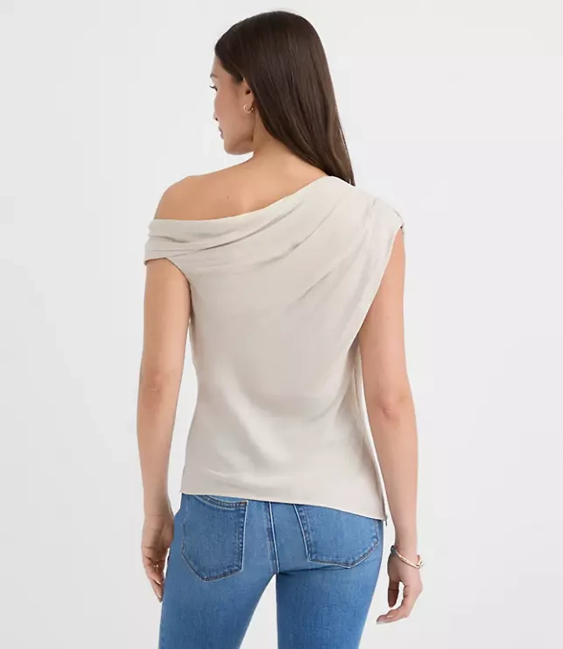 Petite Gathered One Shoulder Top
