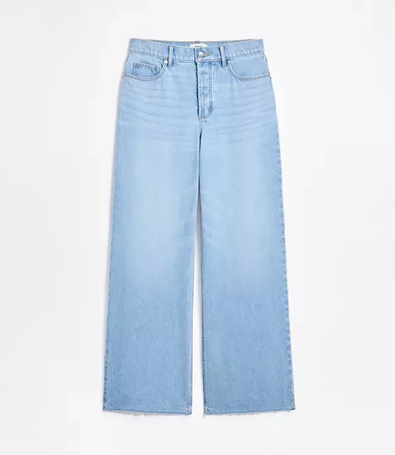 Rivete Fresh Cut High Rise Relaxed Wide Leg Jeans Wave Wash