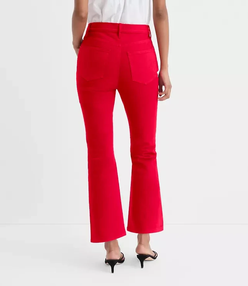 Rivete High Rise Kick Crop Jeans Maple Cherry