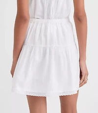 Lace Pintucked Mini Skirt