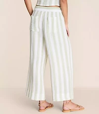 Petite Lou & Grey Striped Triple Cloth Wide Leg Crop Pants