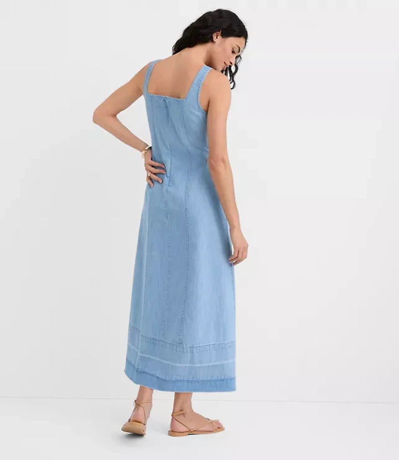 Chambray Released Hem Midi Dress