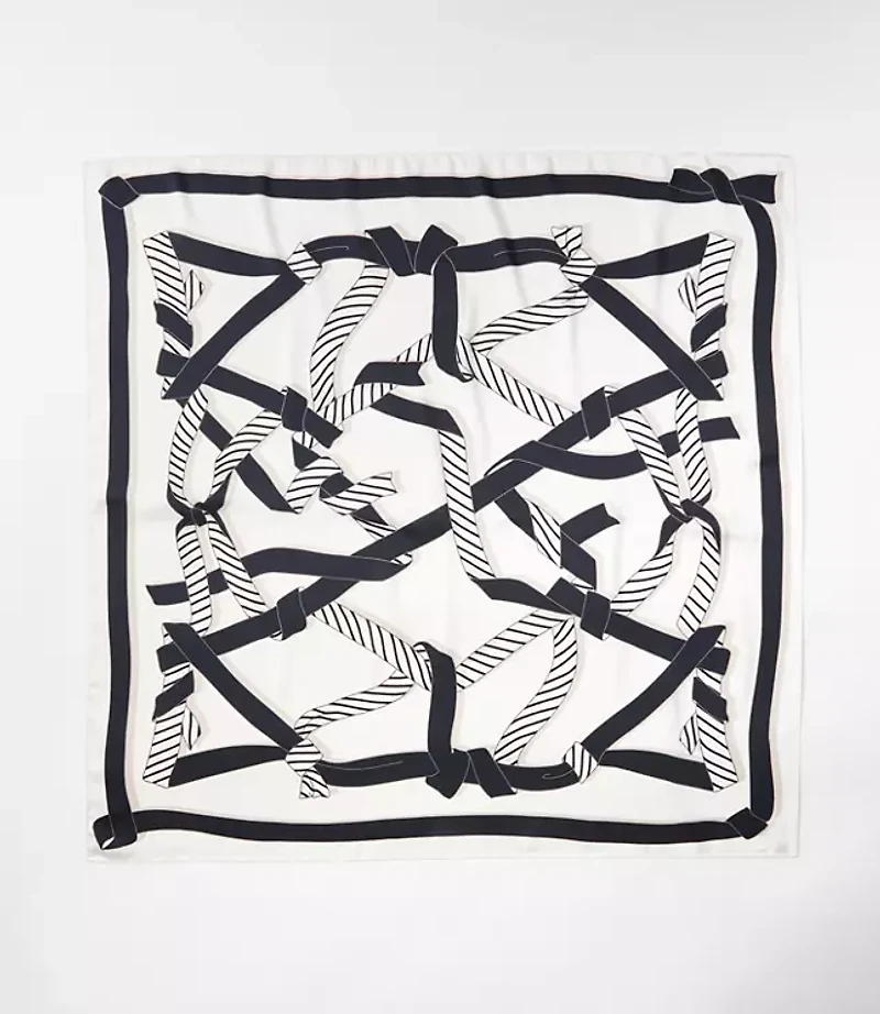 Ribbon Print Square Scarf