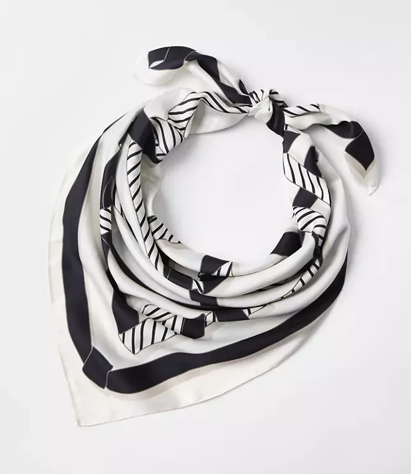 Ribbon Print Square Scarf