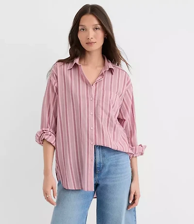 Striped Everyday Oversized Pocket Shirt