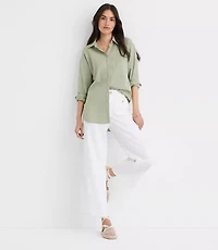 Petite Linen Cotton Everyday Oversized Pocket Shirt