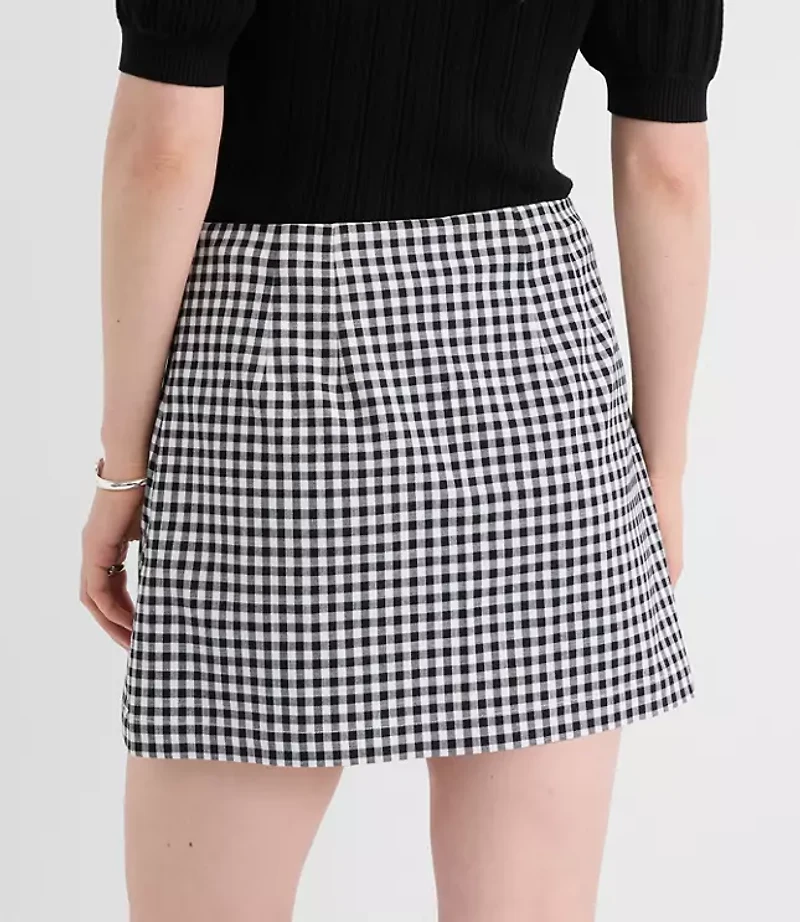 Petite Gingham Modern Mini Skort
