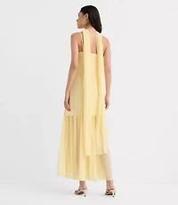 Tall Scarf Mixed Media Maxi Dress