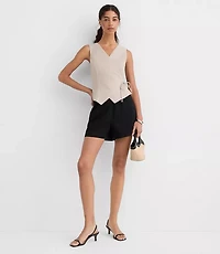 Shimmer Linen Cotton Wrap Tank Top