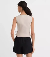 Shimmer Linen Cotton Wrap Tank Top