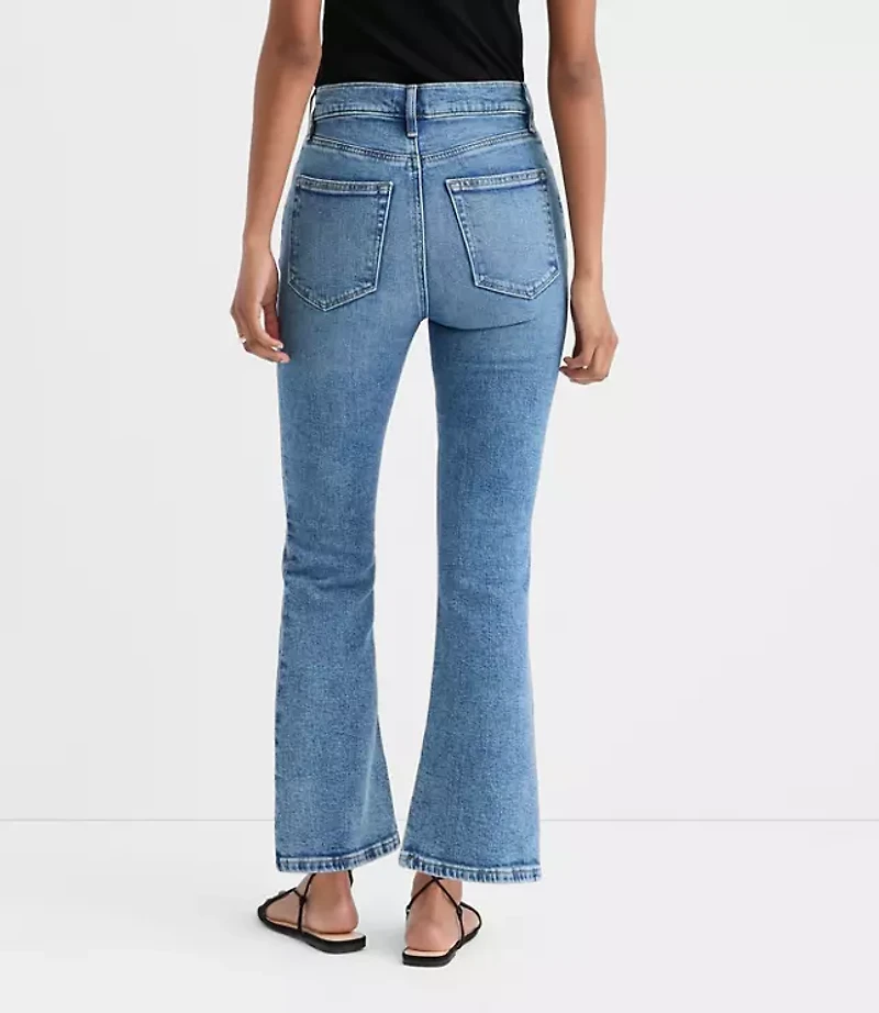 Rivete Tall High Rise Kick Crop Jeans Authentic Mid Vintage Wash