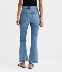 Rivete Tall High Rise Kick Crop Jeans Authentic Mid Vintage Wash