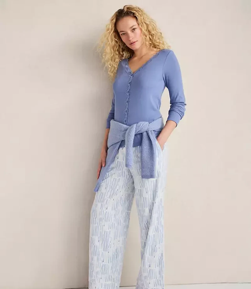 Haven Well Within Organic Cotton Rib Knit Lace Cardigan