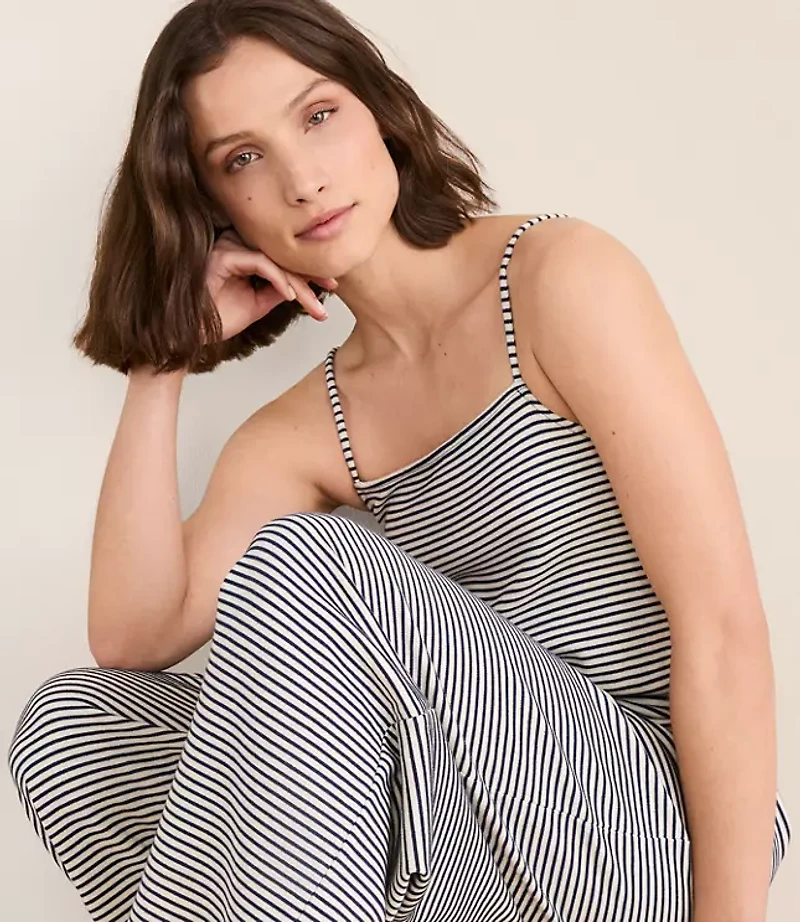 Petite Lou & Grey Striped Strappy Palazzo Jumpsuit