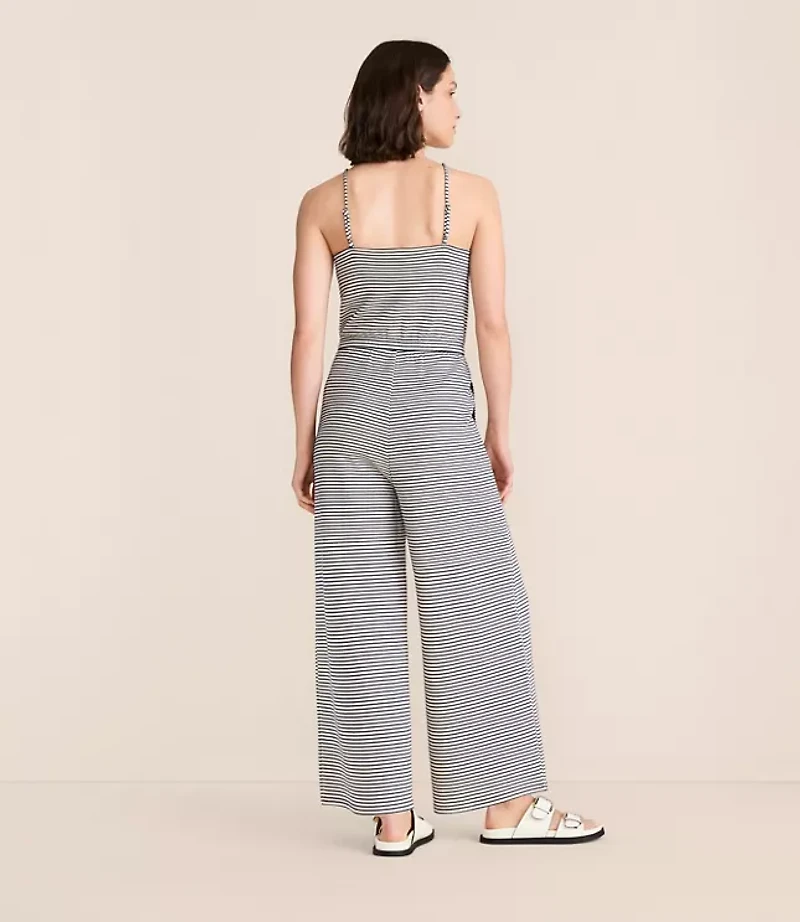 Petite Lou & Grey Striped Strappy Palazzo Jumpsuit