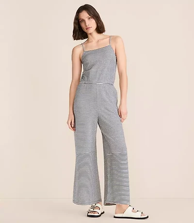 Petite Lou & Grey Striped Strappy Palazzo Jumpsuit