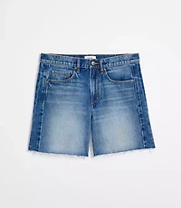 Rivete Fresh Cut Seamed Boyfriend Shorts Dark Wash