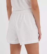 Petite Pull On Shorts Scalloped Poplin